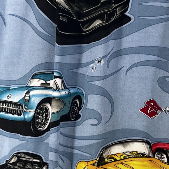 Paradise Found Corvette Shirt Mens Large Hawaiian Button Up Classic Cars READ - Picture 3 of 11